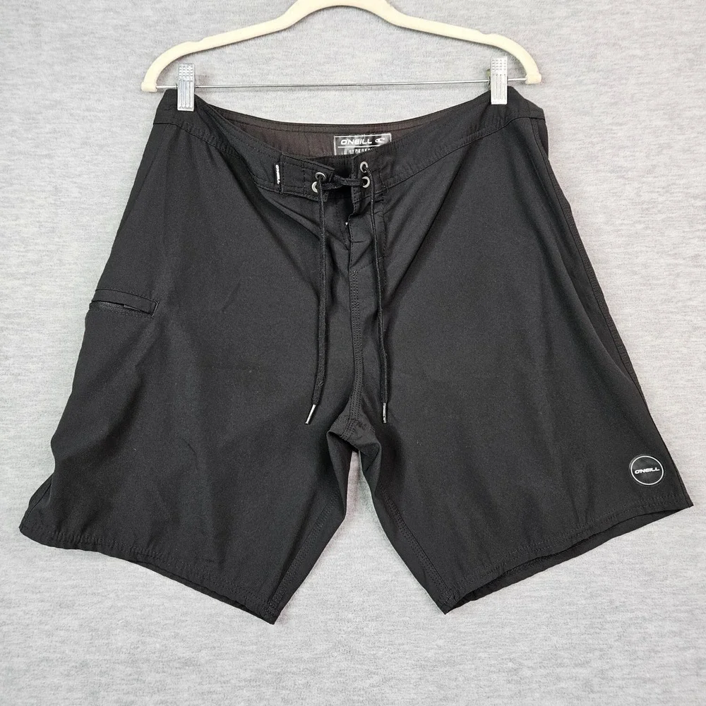 ONeill Hyperfreak Men's Black Board Shorts Size 33 Swim Trunks